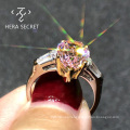 Hot Sale Pear Cut Custom Rings Luxurious Diamond Ring Rings Jewelry Women 18k Gold